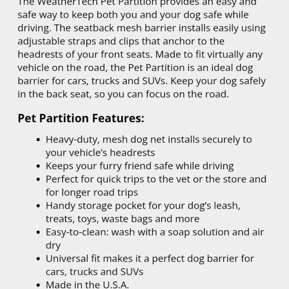 Weather tech pet partition - Picture 7 of 9